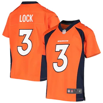 youth nike drew lock orange denver broncos player game jers